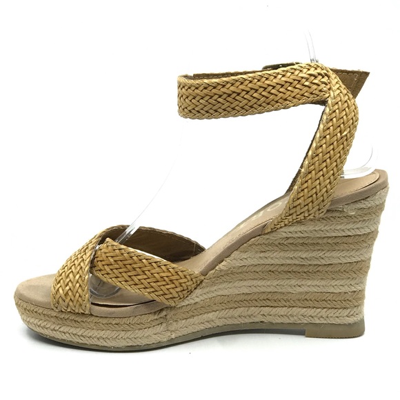 REPORT TAN WOVEN LEATER WEDGE SANDAL - Picture 6 of 8